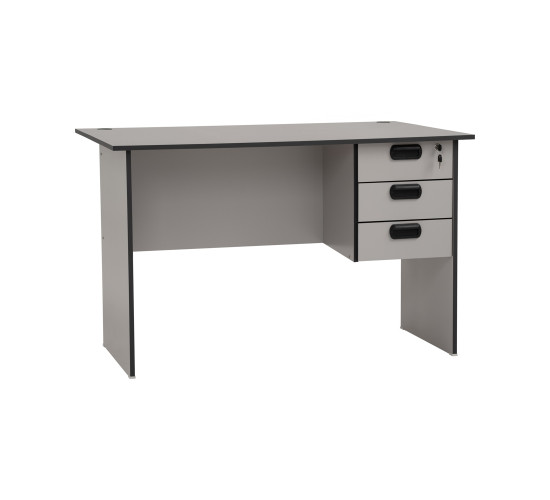 ECO 4' OFFICE TABLE GREY WITH 2 CABLE HOLE