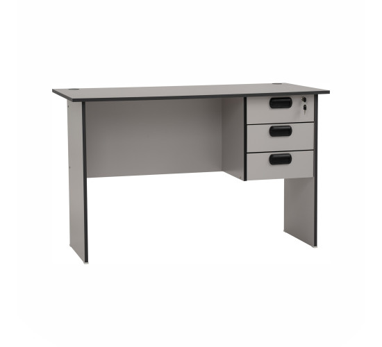 ECO 4' OFFICE TABLE GREY WITH 2 CABLE HOLE