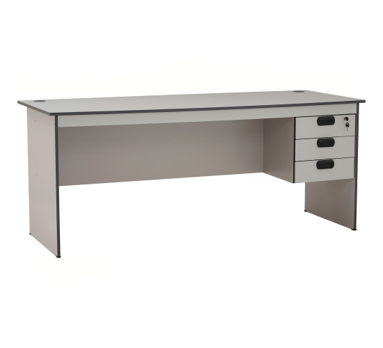 ECO 6' OFFICE TABLE GREY WITH 2 CABLE HOLE