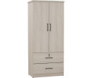 DUBLIN 2 DOOR WARDROBE WITH 2 DRAWER LIGHT OAK