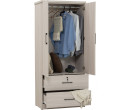 DUBLIN 2 DOOR WARDROBE WITH 2 DRAWER LIGHT OAK