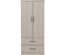 DUBLIN 2 DOOR WARDROBE WITH 2 DRAWER LIGHT OAK