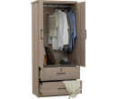 DUBLIN 2 DOOR WARDROBE WITH 2 DRAWER DARK OAK