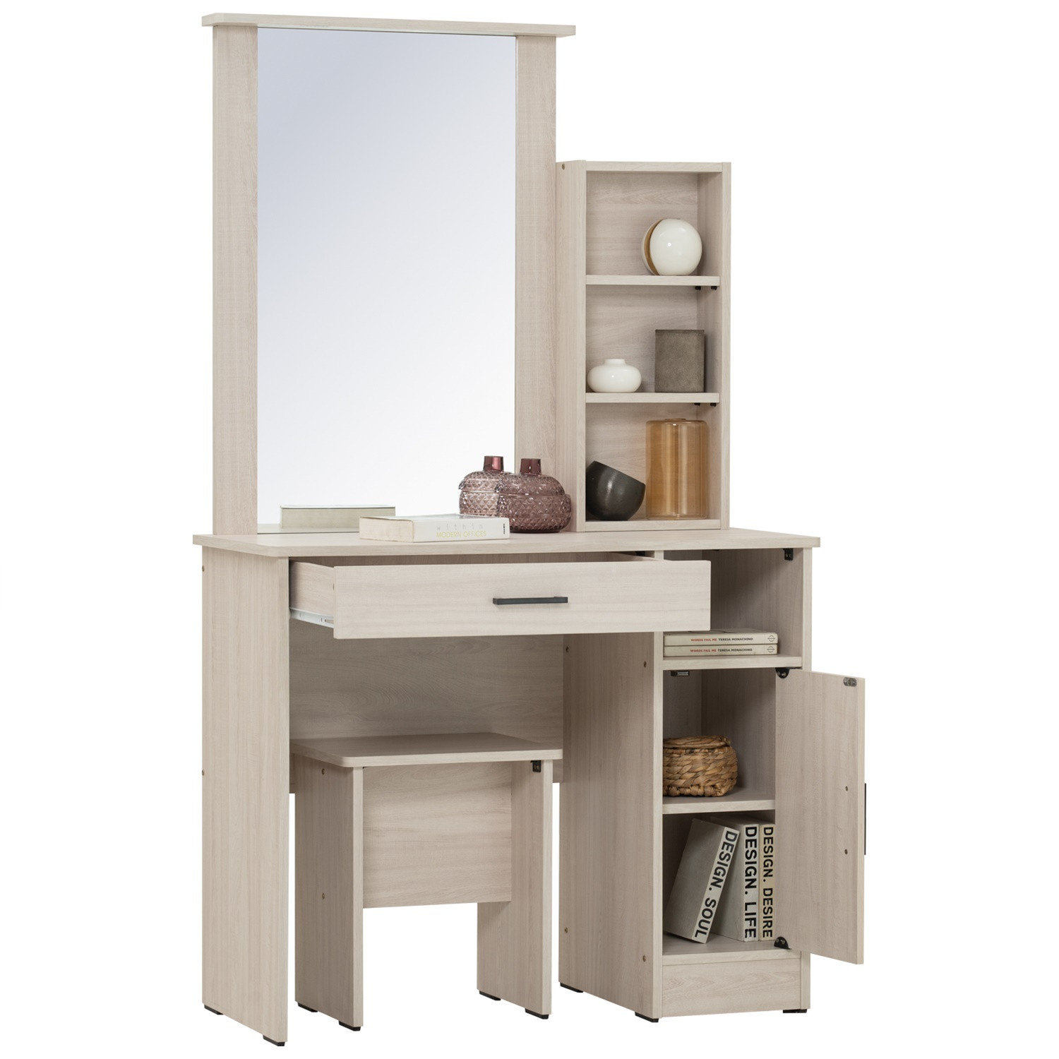 *DUBLIN DRESSING TABLE WITH STOOL LIGTH OAK *DUBLIN DRESSING TABLE WITH STOOL LIGTH OAK