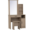 *DUBLIN DRESSING TABLE WITH STOOL DARK OAK *DUBLIN DRESSING TABLE WITH STOOL DARK OAK