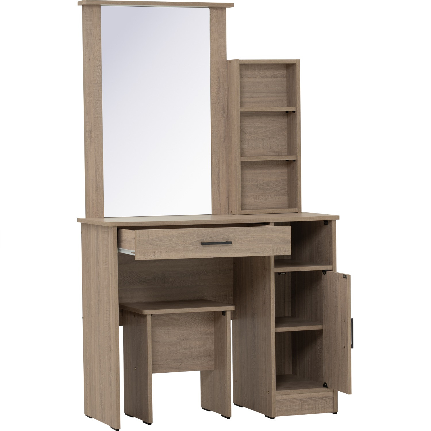 *DUBLIN DRESSING TABLE WITH STOOL DARK OAK *DUBLIN DRESSING TABLE WITH STOOL DARK OAK