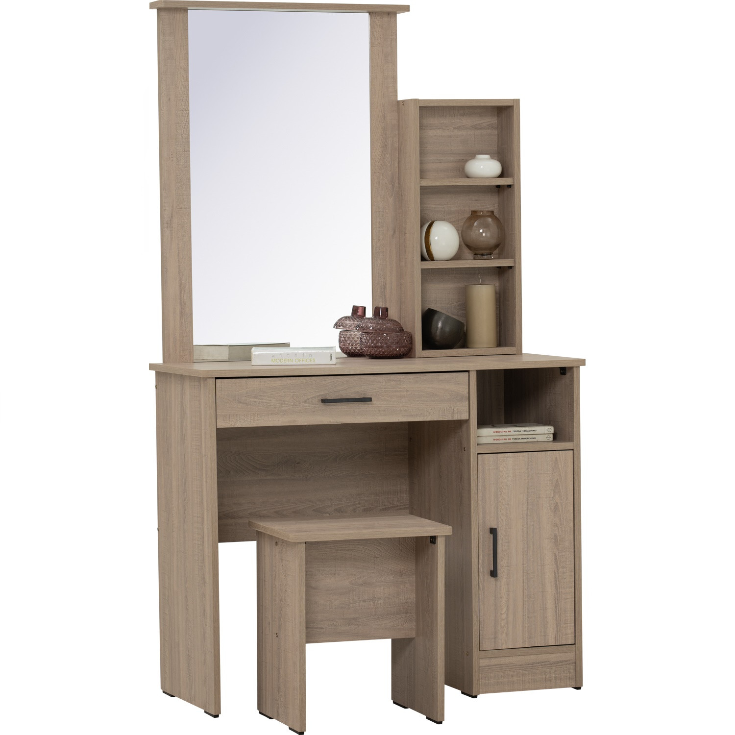*DUBLIN DRESSING TABLE WITH STOOL DARK OAK *DUBLIN DRESSING TABLE WITH STOOL DARK OAK