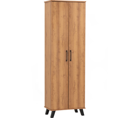 EVERETT 2 DOOR SHOE CABINET BLACK/NATURAL OAK