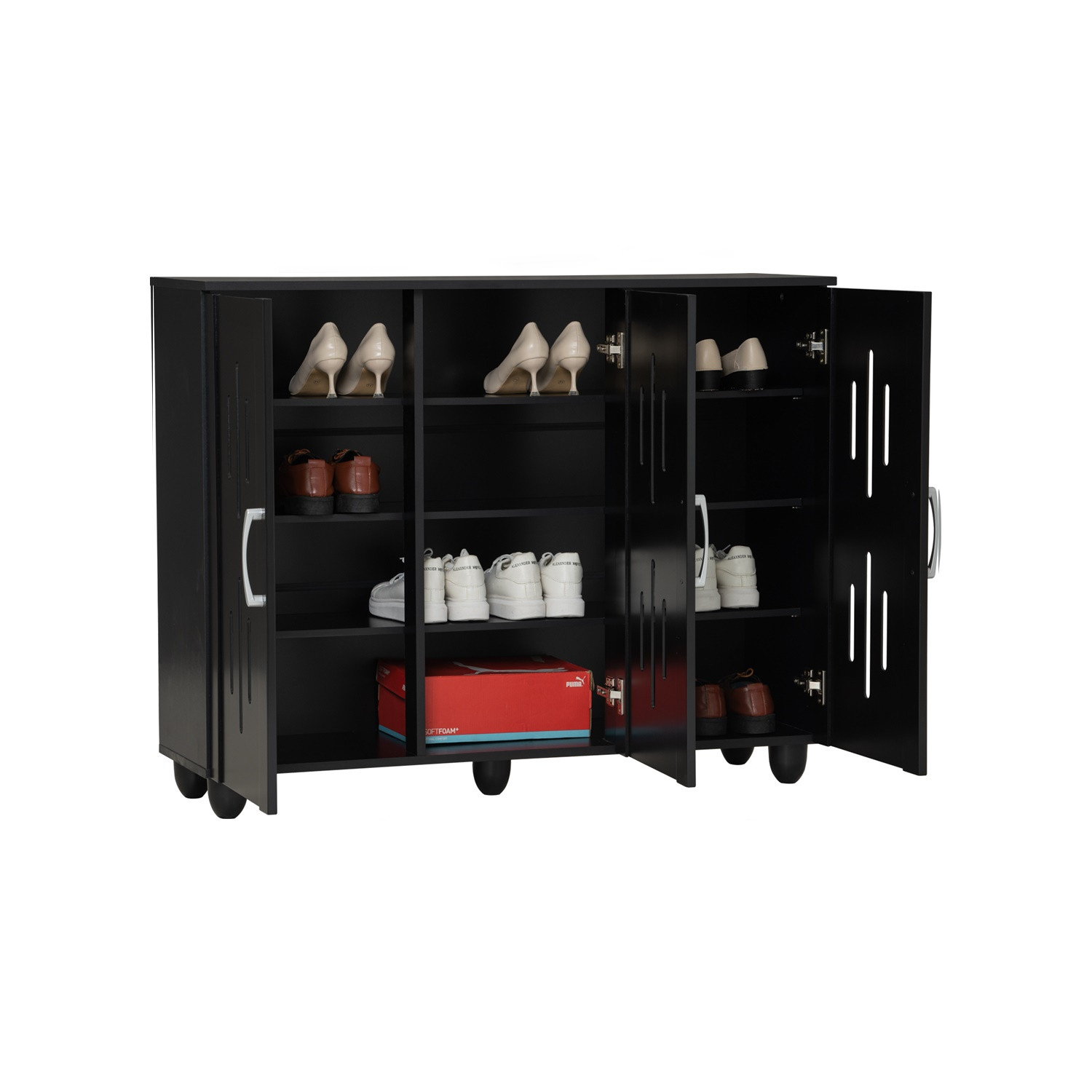 HASTING 3 DOOR SHOE CABINET BLACK HASTING 3 DOOR SHOE CABINET BLACK