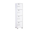 NAOMI 4 DOOR STORAGE BOX WITH LOCK WHITE