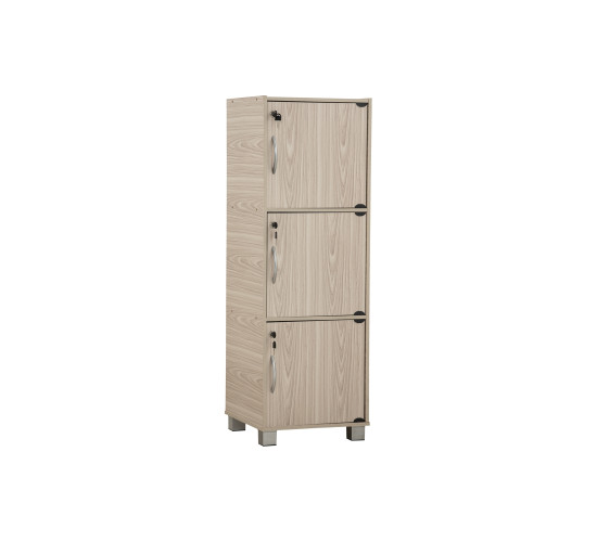 CODEY 3 DOOR STORAGE BOX WITH LOCK & LEG SILVER/GR...