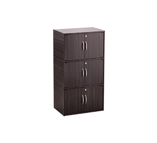 CODEY 6 DOOR STORAGE BOX WITH LOCK LIGHT CAPPUCCIN...