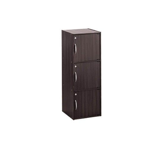 CODEY 3 DOOR STORAGE BOX WITH LOCK LIGHT CAPPUCCIN...
