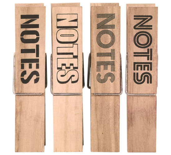 SET OF 4 NOTES CLIPS IN NATURAL COLOUR (#)