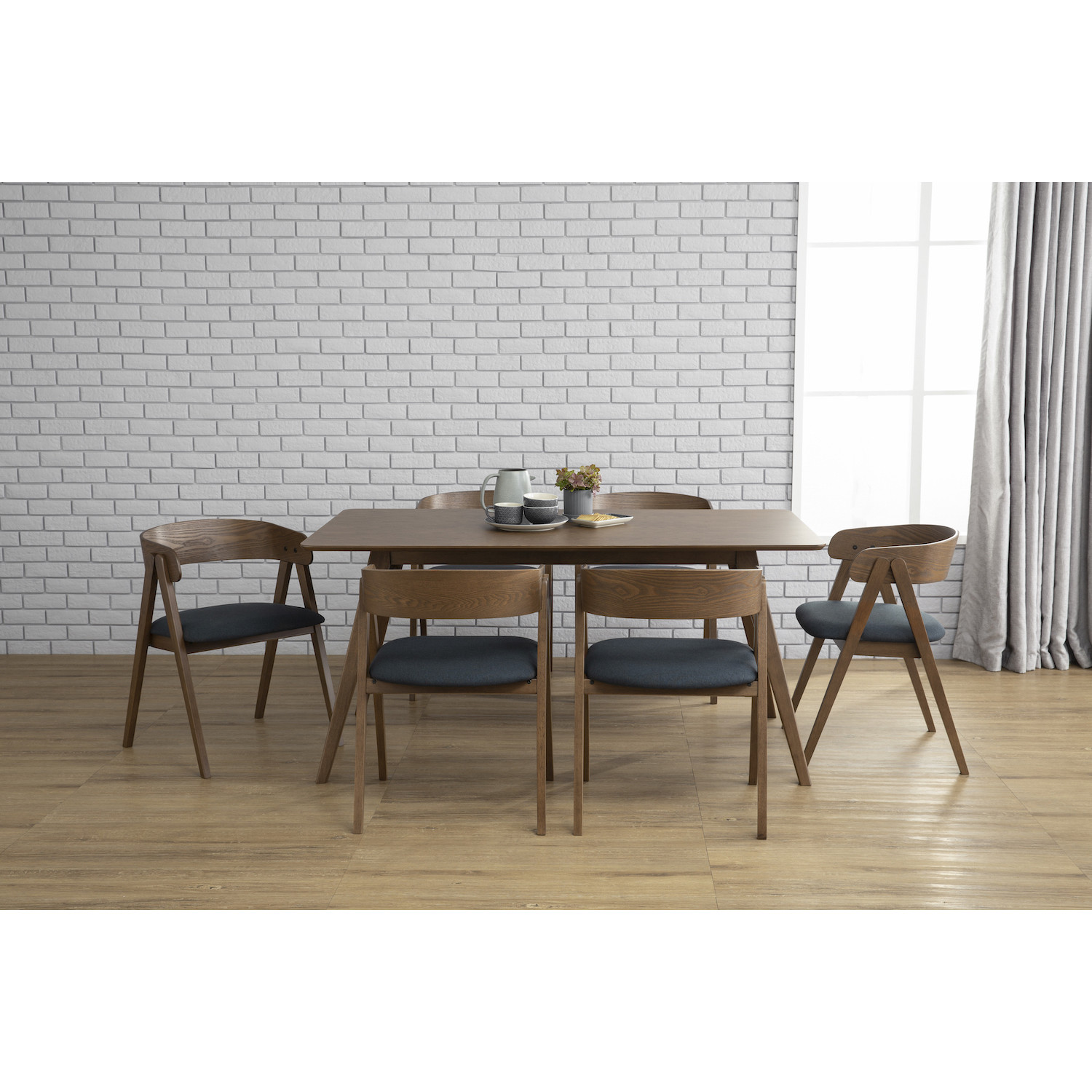 145075/241317 1+4 CADELL DINING TABLE WITH CARTER DINING CHAIR 145075/241317 1+4 CADELL DINING TABLE WITH CARTER DINING CHAIR