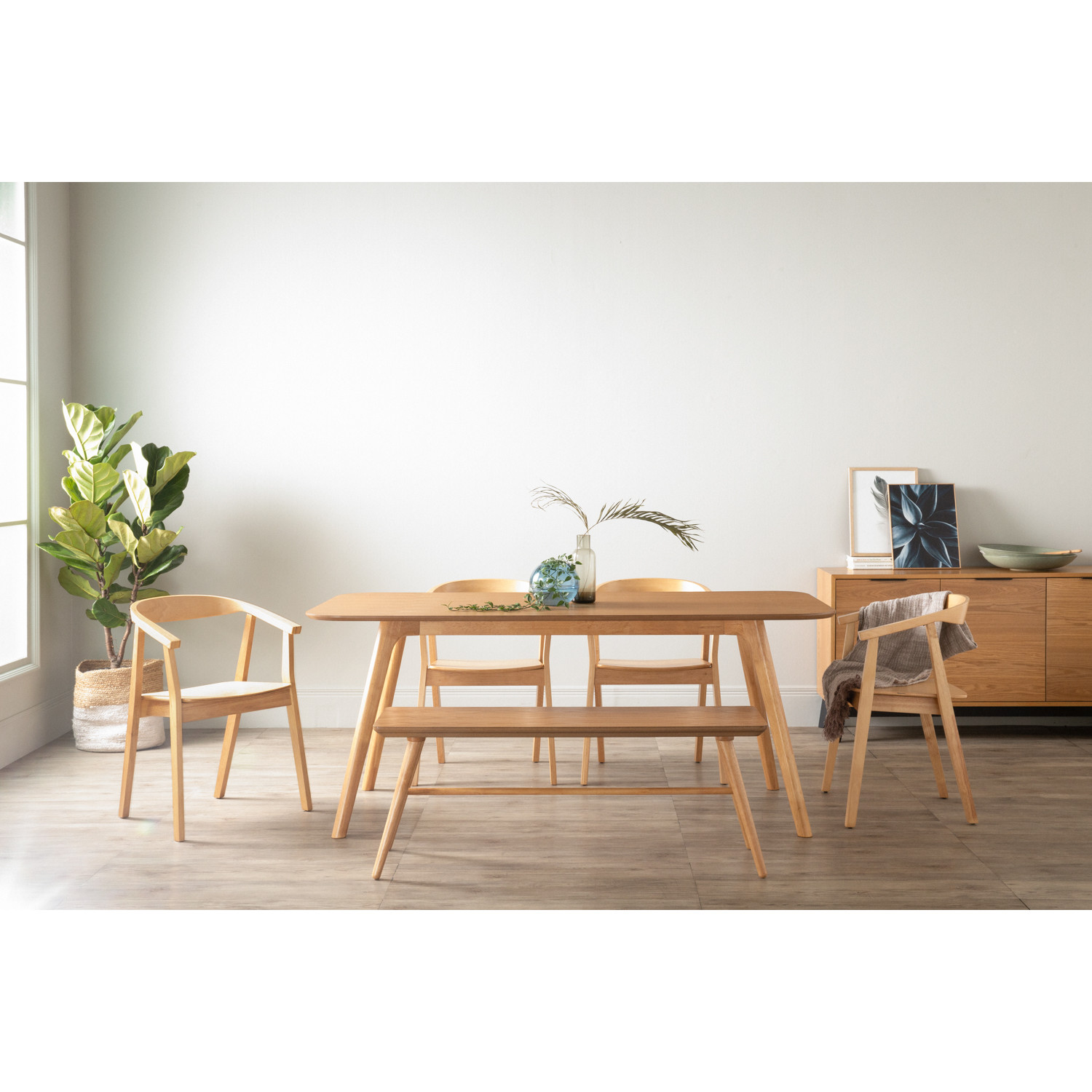 1469081/24092579/2309323 1+4+1 RODEN DINING TABLE WITH GRETA DINING CHAIR & MARRIM BENCH 1469081/24092579/2309323 1+4+1 RODEN DINING TABLE WITH GRETA DINING CHAIR & MARRIM BENCH