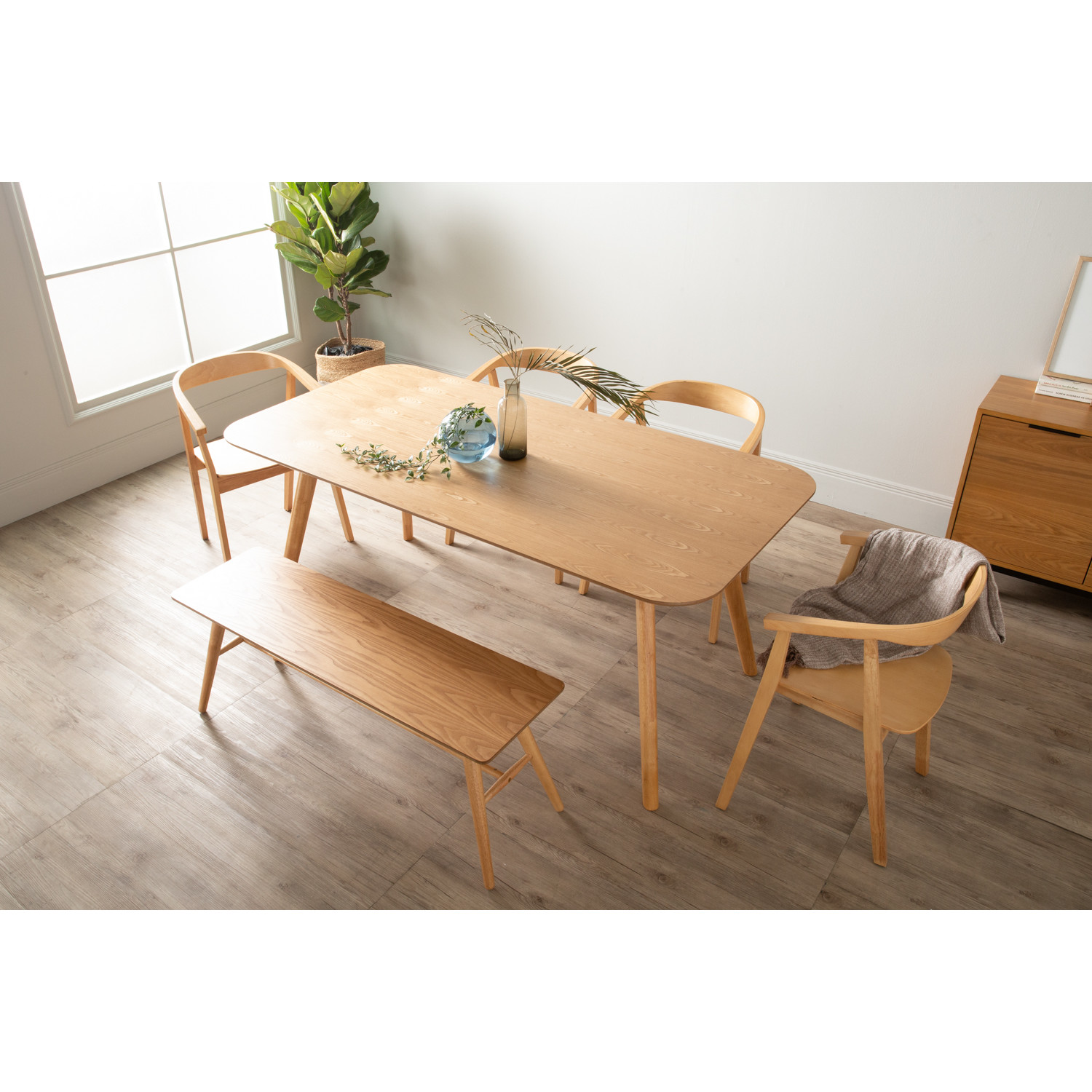 1469081/24092579/2309323 1+4+1 RODEN DINING TABLE WITH GRETA DINING CHAIR & MARRIM BENCH 1469081/24092579/2309323 1+4+1 RODEN DINING TABLE WITH GRETA DINING CHAIR & MARRIM BENCH