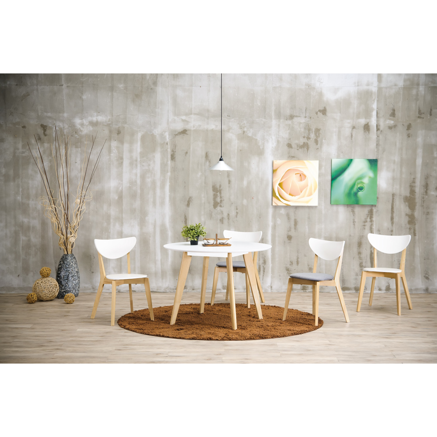 1439283/241274 1+4 ARTHUR ROUND DINING TABLE WITH NAIDA DINING CHAIR 1439283/241274 1+4 ARTHUR ROUND DINING TABLE WITH NAIDA DINING CHAIR