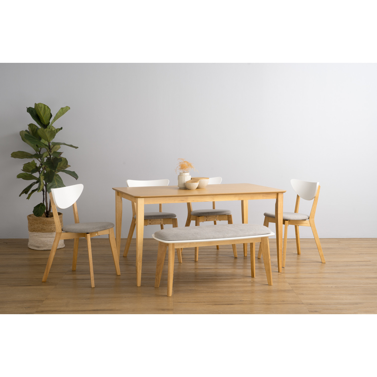 144034/241274/243035 1+4+1 AIMON DINING TABLE WITH NAIDA DINING CHAIR & ARTHUR BENCH 144034/241274/243035 1+4+1 AIMON DINING TABLE WITH NAIDA DINING CHAIR & ARTHUR BENCH