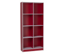 ECO 8 COMPARTMENT FILE CABINET RED + WHITE
