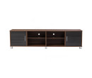 DAYTON 1.8M TV CABINET NATURAL WALNUT/BLACK ASH