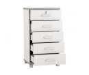 NAOMI 5 DRAWER DRESSER WHITE