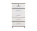 NAOMI 5 DRAWER DRESSER WHITE