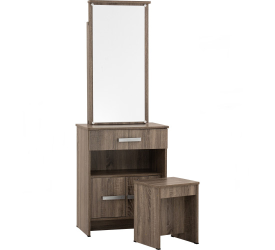 *NAOMI DRESSING TABLE WITH STOOL SONOMA DARK
