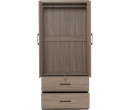 DUBLIN 2 DOOR WARDROBE WITH 2 DRAWER DARK OAK