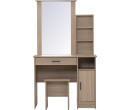*DUBLIN DRESSING TABLE WITH STOOL DARK OAK