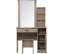 *DUBLIN DRESSING TABLE WITH STOOL DARK OAK