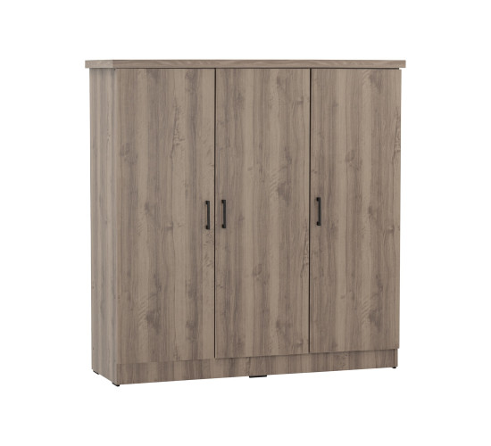 DUBLIN 3 DOOR LOW WARDROBE DARK OAK