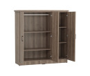 DUBLIN 3 DOOR LOW WARDROBE DARK OAK