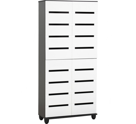 HEDRIC 4 DOOR SHOE CABINET BLACK/WHITE