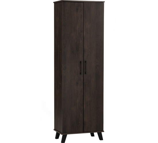EVERETT 2 DOOR SHOE CABINET BLACK/WALNUT