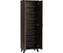 EVERETT 2 DOOR SHOE CABINET BLACK/WALNUT