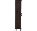 EVERETT 2 DOOR SHOE CABINET BLACK/WALNUT
