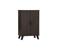 EVERETT 2 DOOR SHOE CABINET BLACK/WALNUT