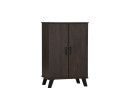 EVERETT 2 DOOR SHOE CABINET BLACK/WALNUT