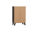 EVERETT 2 DOOR SHOE CABINET BLACK/WALNUT