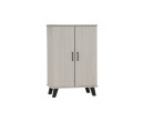 EVERETT 2 DOOR SHOE CABINET BLACK/LIGHT OAK