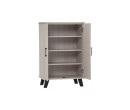 EVERETT 2 DOOR SHOE CABINET BLACK/LIGHT OAK