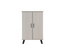 EVERETT 2 DOOR SHOE CABINET BLACK/LIGHT OAK