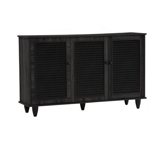 ALMO 3 DOOR SHOE CABINET BLACK