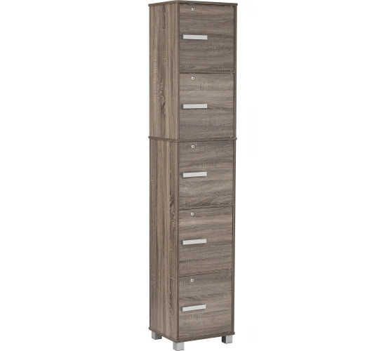 NAOMI 5 DOOR STORAGE BOX WITH LOCK SONOMA DARK