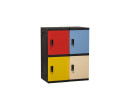 OPTIMUS FOUR TIER LOCKER BEIGE/YELLOW/BLUE/RED