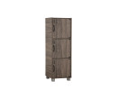 CODEY 3 DOOR STORAGE BOX WITH LOCK & LEG SILVER/FLETON OAK