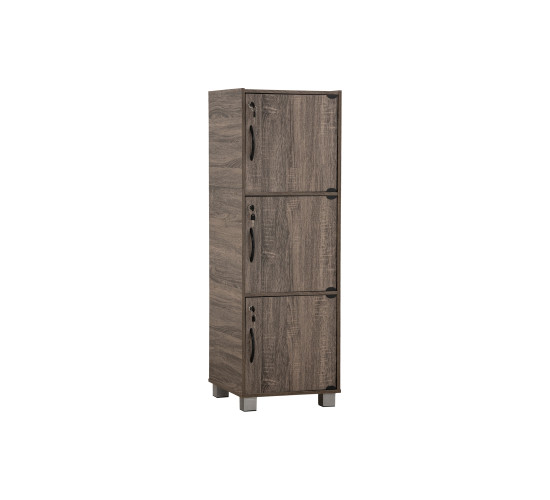 CODEY 3 DOOR STORAGE BOX WITH LOCK & LEG SILVER/FL...