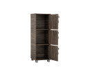 CODEY 3 DOOR STORAGE BOX WITH LOCK & LEG SILVER/FLETON OAK