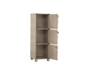 CODEY 3 DOOR STORAGE BOX WITH LOCK & LEG SILVER/GREY LINE